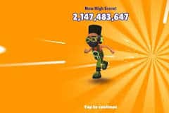 Highest score in Subway Surfers Game